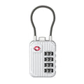 TSA 4 Digit Combination Lock Anti-theft Security Tool Customs Password Lock Zinc Alloy Suitcase Luggage Coded Lock for Travel Oasis Select Silver