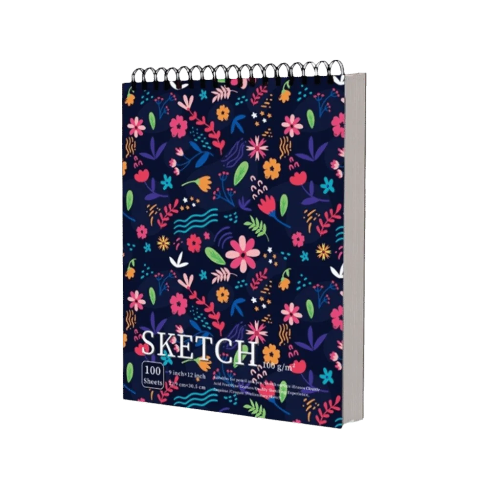 100 Sheets Coil Sketchbook Perforated Pages Easy To Tear Spiral Bound Artist Sketchbook 100gsm Thickened Paper Acid-Free Paper Oasis Select Style-H