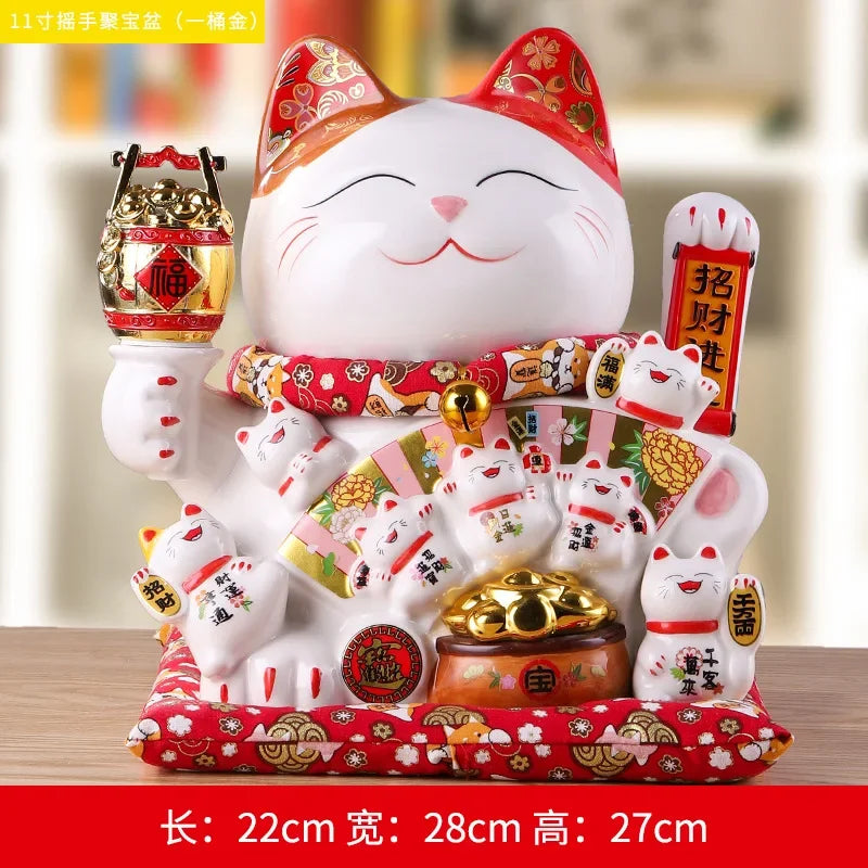 11-inch Lucky Cat Shaking Hand Ornaments Large Electric Cashier Home