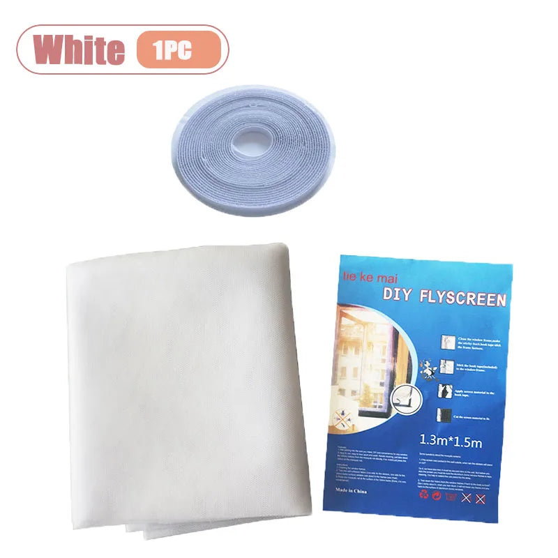 1-10PCS Thickened Polyester Mosquito Net Screen Self Adhesive with Velcro Simple Invisible Window Screen for Home Oasis Select White-1PC 150X200CM