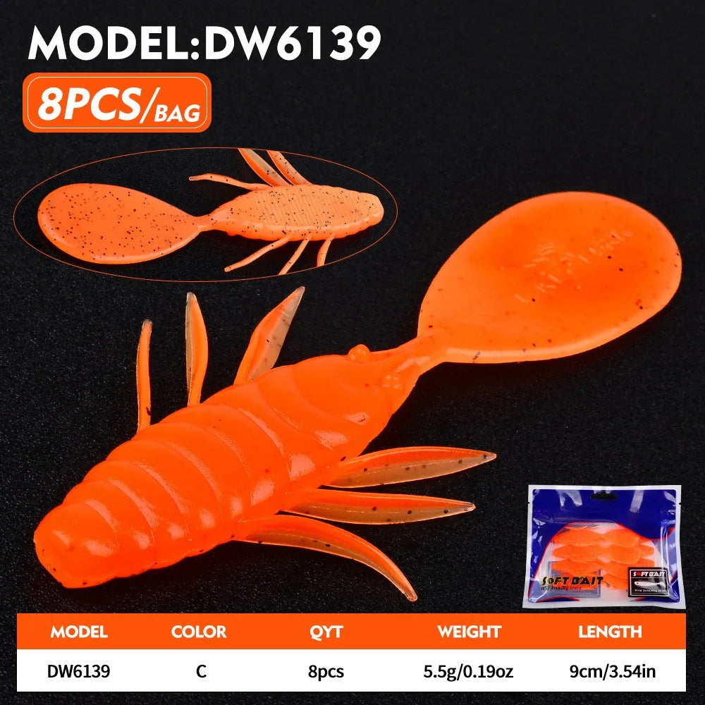 8PCS Soft Plastic Fishing Lure 9cm Paddle Tail Swim Bait For Bass Trout Perch For Predator Fish Oasis Select Color C