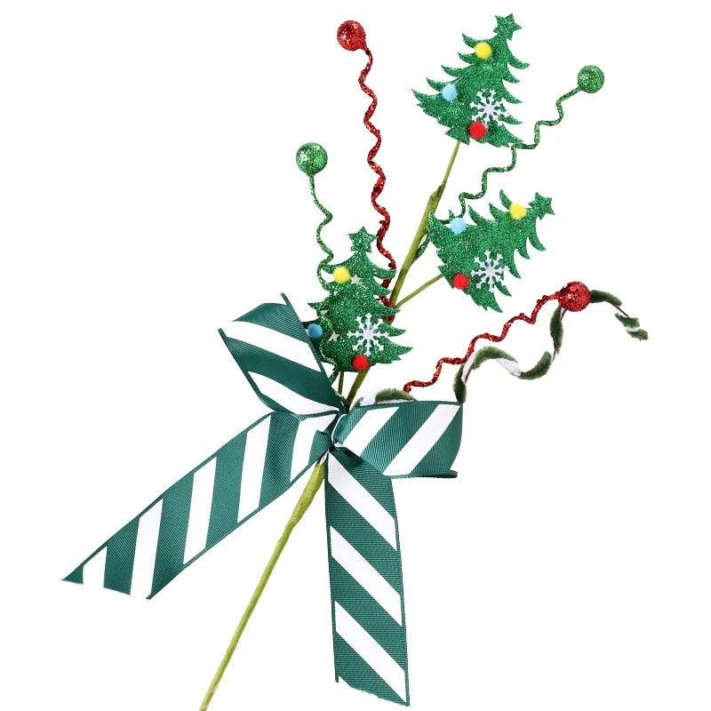 Christmas Branch Candy Bell Christmas Tree Bouquet For Diy Wreath Flower Arrangement Accessories Christmas New Year Decoration Oasis Select Green