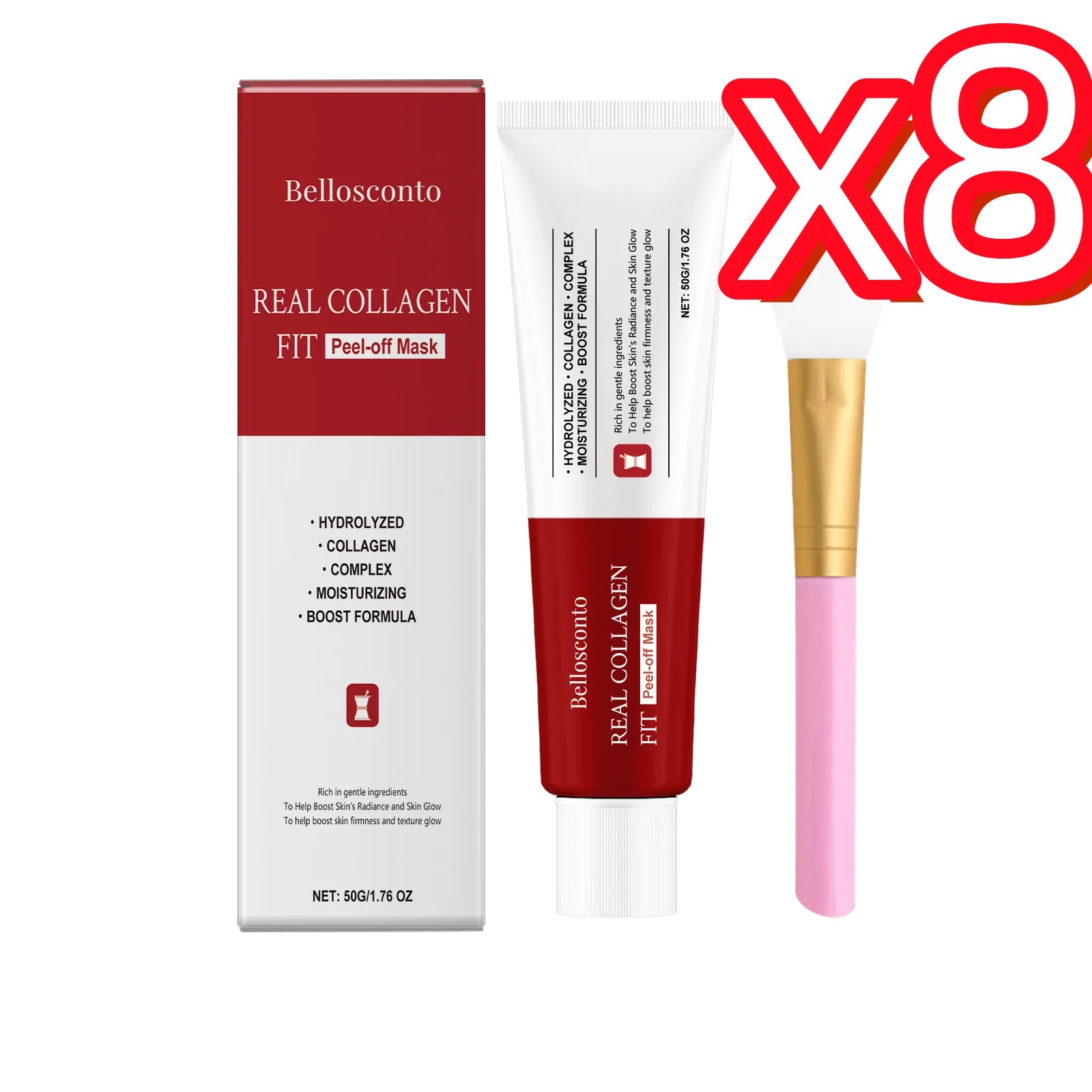 Collagen Peel Off Mask Clean Pores Exfoliating Remove Blackheads Reduce Oil Brighten Dull Skin Moisturize Smooth Skins Face Mask Oasis Select 1set Boxed x 8