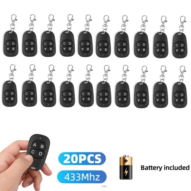 433 Mhz RF Copy Remote Control Key 433.92mhz 4CH Transmitter Duplicated Cloning Code Car Key Fob Electric Garage Door Opener Oasis Select 20PCS