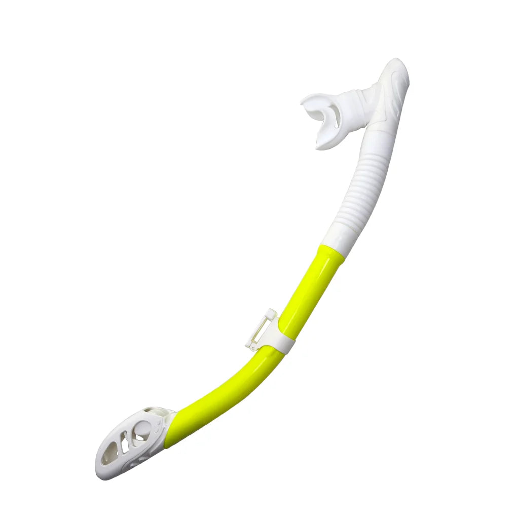 Dry Snorkel Soft Tube for Scuba Diving, Snorkeling, Freediving, Spearfishing with Hypoallergenic Silicone Mouthpiece Oasis Select Yellow
