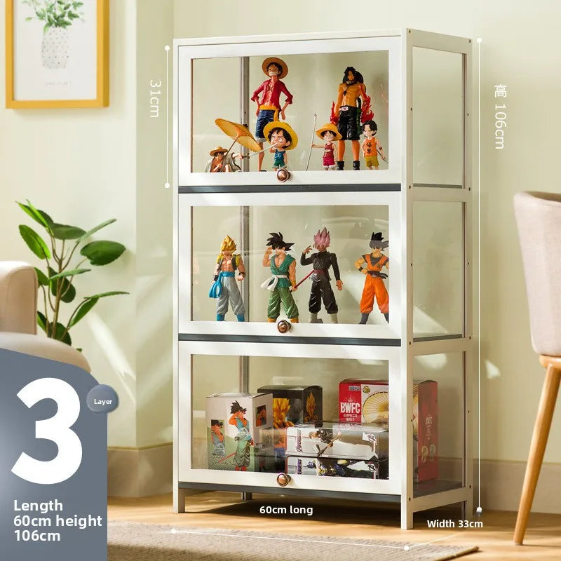 Figure display cabinet Floor-to-ceiling simple modern living room Layered shelves Household lockers Blind box display cabinet Oasis Select Three doors 60