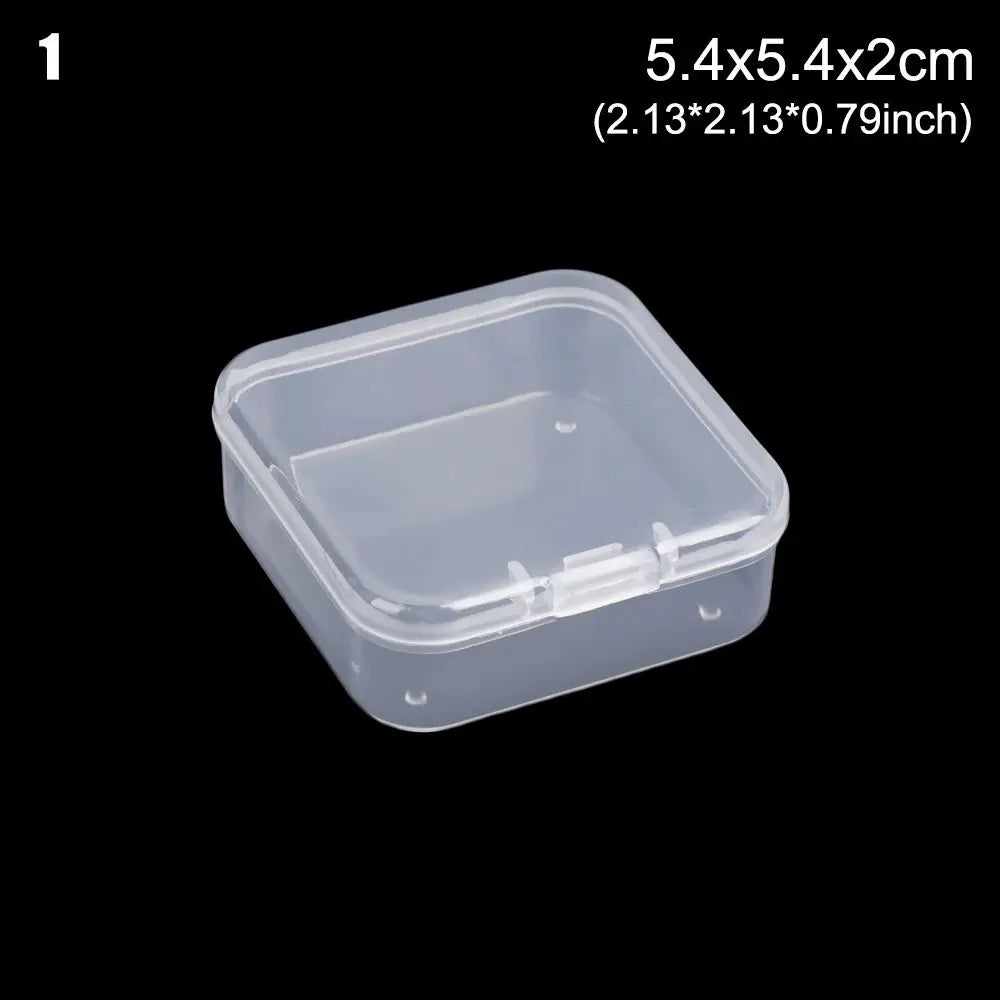 8Styles Plastic Storage Box Small Square Clear Black Box For Jewelry Diamond Embroidery Craft Bead Pill Home Storage Supply Oasis Select 5.4x5.4x2cm