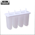 1-10PCS 4 Compartment Ice Cream Molds with Lid DIY Popsicle Maker Box Reusable Frozen Treat Mold for Kids Summer Kitchen Tool Oasis Select White-1PC