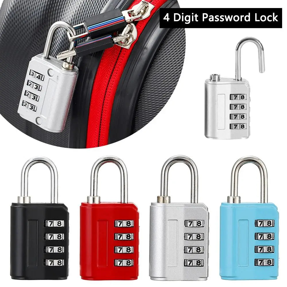 Portable Travel Combination Lock Coded Lock Luggage Padlock 4 Digit Password Lock Dormitory Cabinet Lock Oasis Select