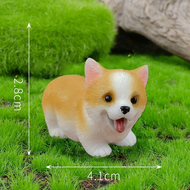 Resin Small Dog Figurine, Miniature Bonsai, Fairy Garden, Microlandscape, Crafted, Decorative Pet Statue, 1Pc Oasis Select A9 Corgi