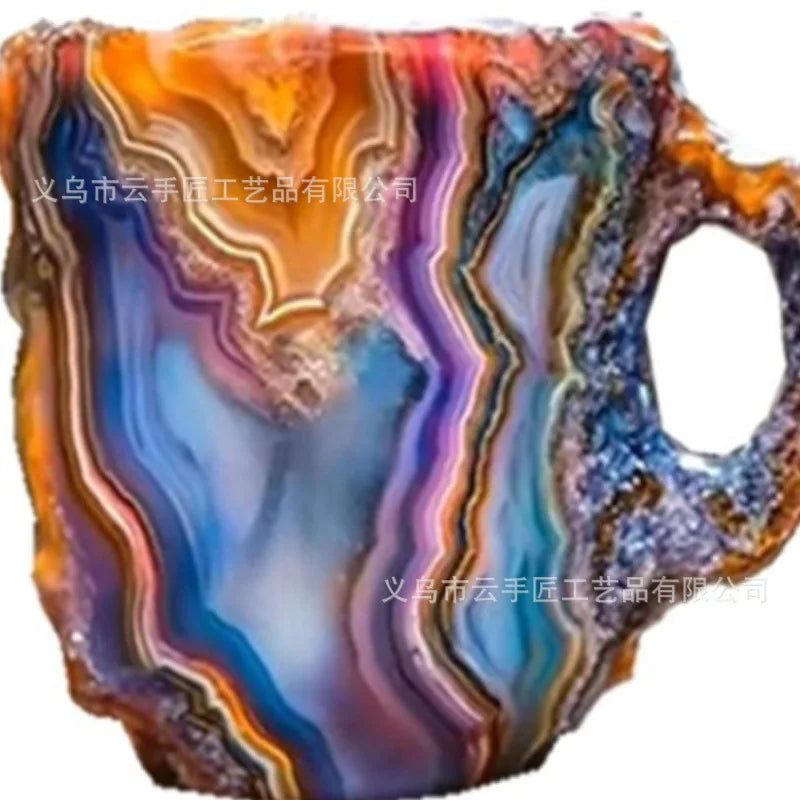 Fashionable Mineral Crystal Coffee Mugs, Imitation Resin Cups for Tea Coffee, Ideal for Christmas Gift Oasis Select Colored ore