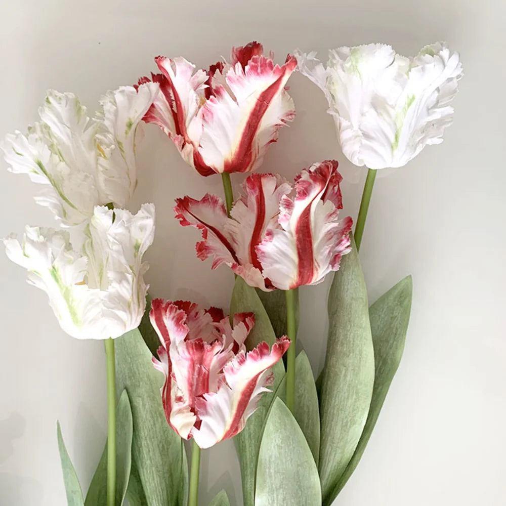 Luxury 3D Parrot Tulip branch 1PC Real Touch Artificial Flowers for Wedding Fake Tulips Bridal DIY Bouquet Living Room Ornaments Oasis Select