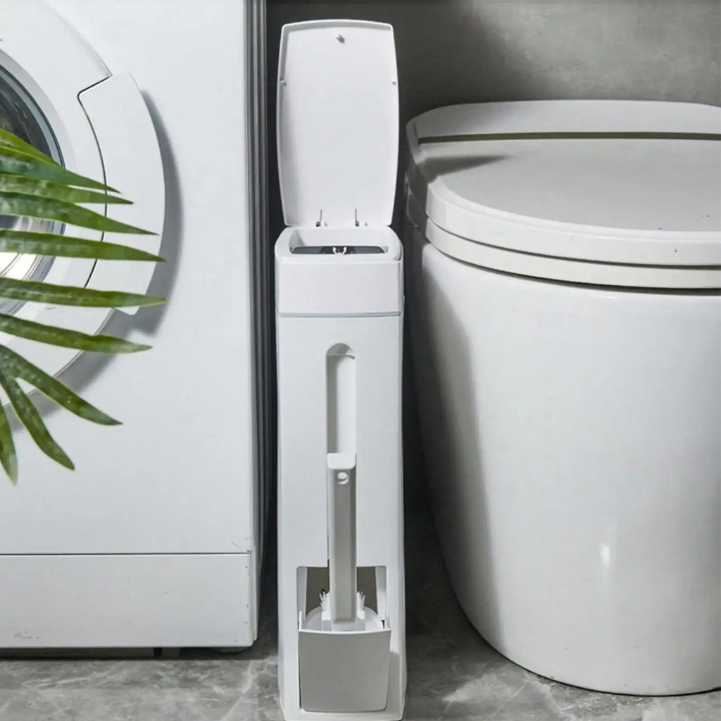 Bathroom Trash Can Bathroom Trash Can Toilet Brush Combo Save Space Small Trash Can Lid Bathroom Accessories Narrow Garbage Can Oasis Select