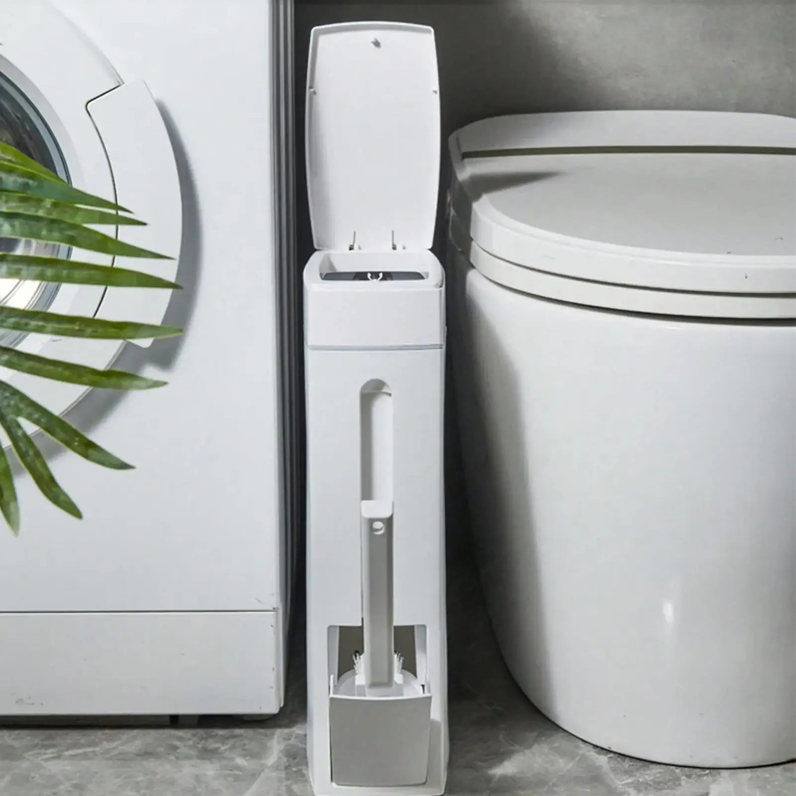 Bathroom Trash Can Bathroom Trash Can Toilet Brush Combo Save Space Small Trash Can Lid Bathroom Accessories Narrow Garbage Can Oasis Select