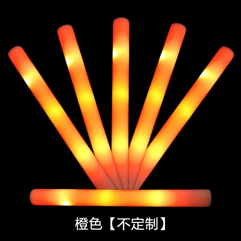 Silver Sponge Glow in The Dark Flash Stick - Colorful & Customizable Party Decoration Glow Stick Oasis Select orange 10PCS (4x48cm)