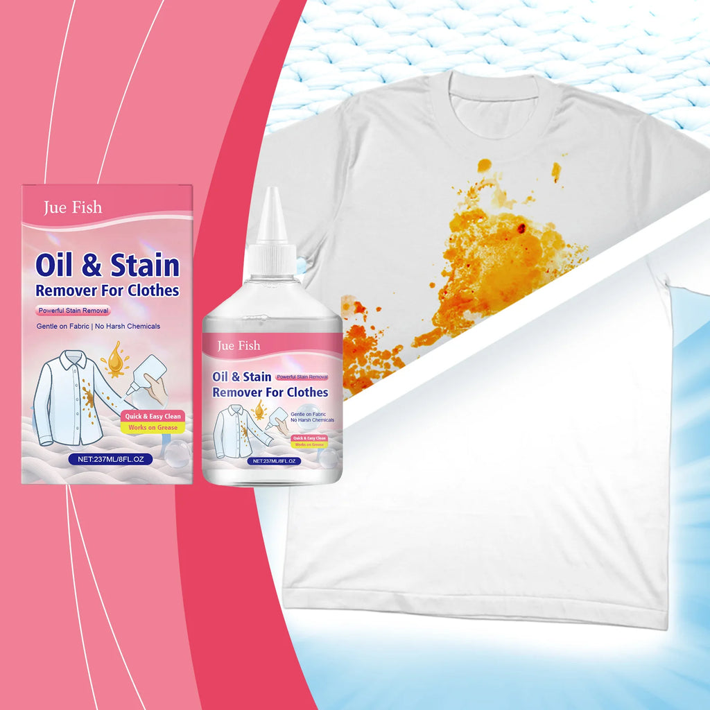 Jue-Fish Clothing Degreaser – Oil Stain Remover for Fabric Clothing Stain Remover Oasis Select