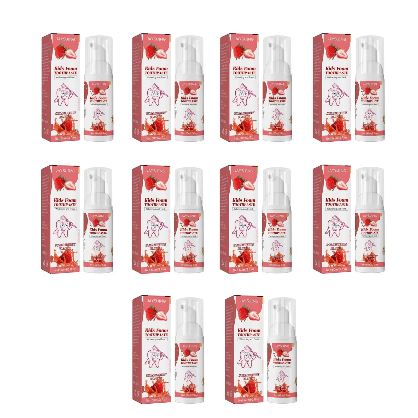 Kids Foam Toothpaste – Whitening, Stain Removal & Gum Care Kids Foam Toothpaste Oasis Select strawberryx10pcs