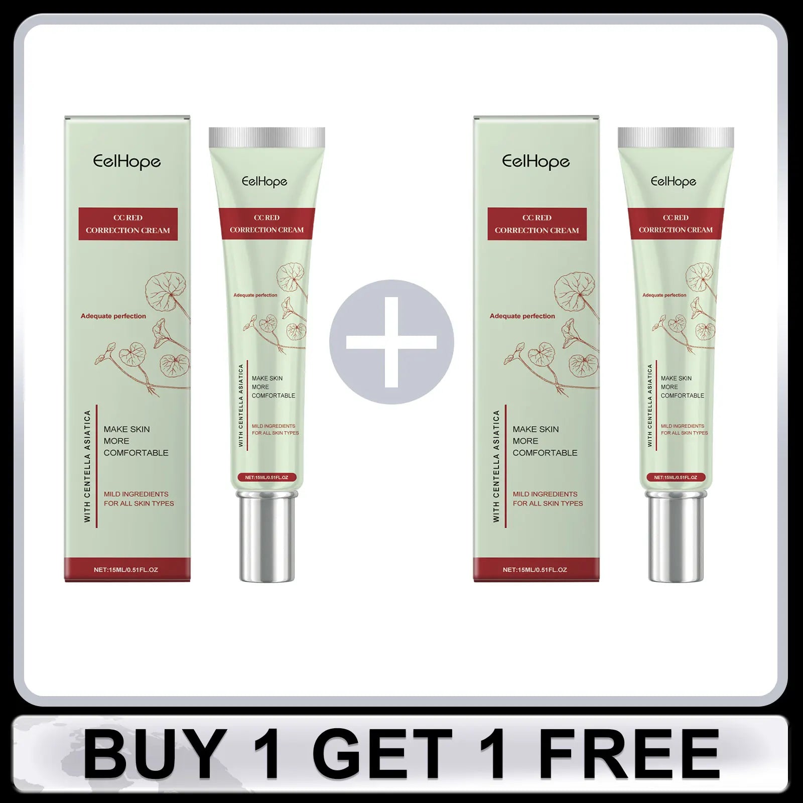 Centella Asiatica CC Cream Full Coverage Oil Control Brighten Skin Tone Long Lasting Cover Pores Moisturizing BB Cream Makeup Oasis Select Buy 1 Get 1 Free
