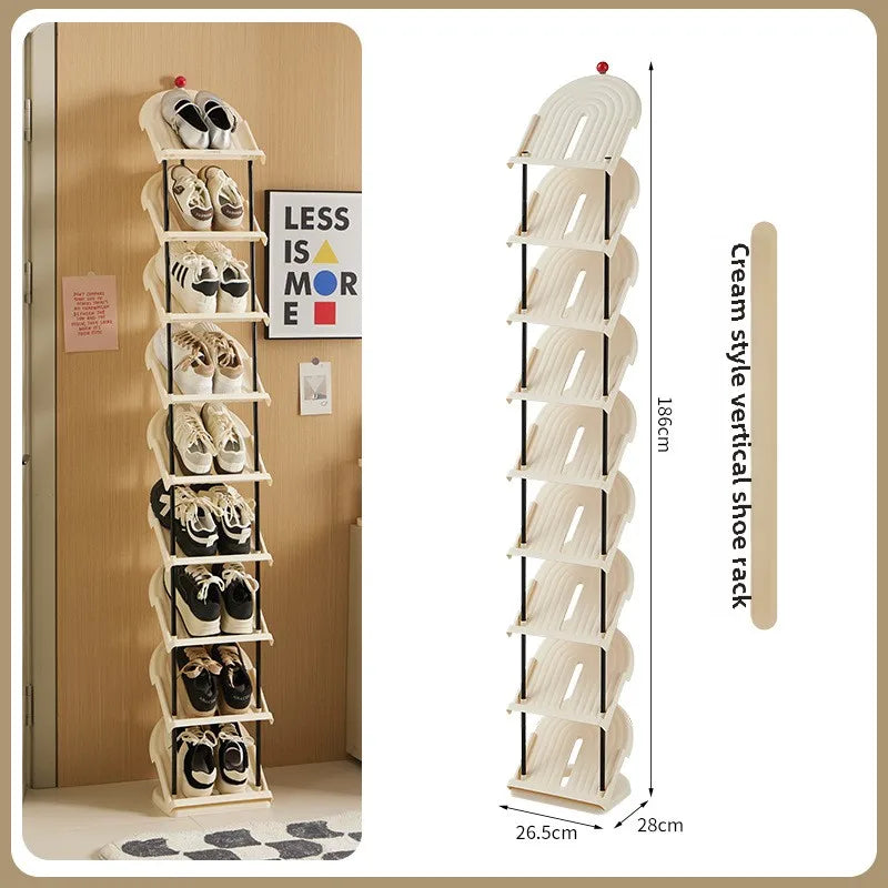 Multi layer simple storage shoe rack for household use, multifunctional and minimalist shoe cabinet, bedroom storage rack Oasis Select 9 Layers - Cream