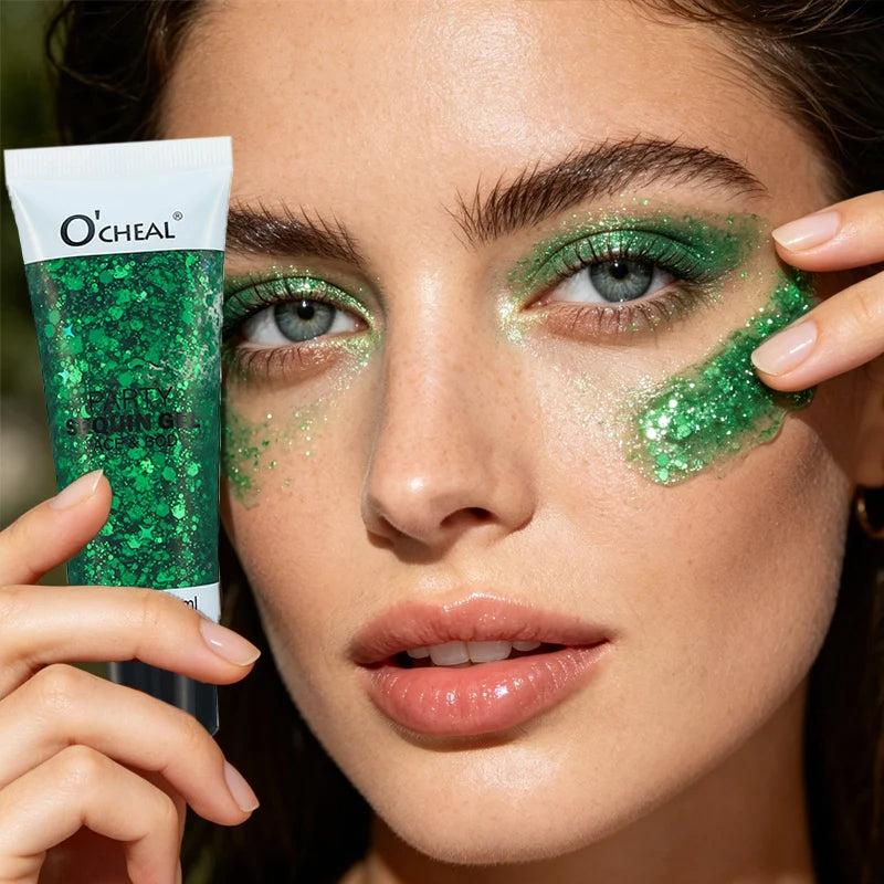 Party Sequin Glitter Gel – Waterproof & Sweat-Proof Body Glitter Body Glitter Gel Oasis Select