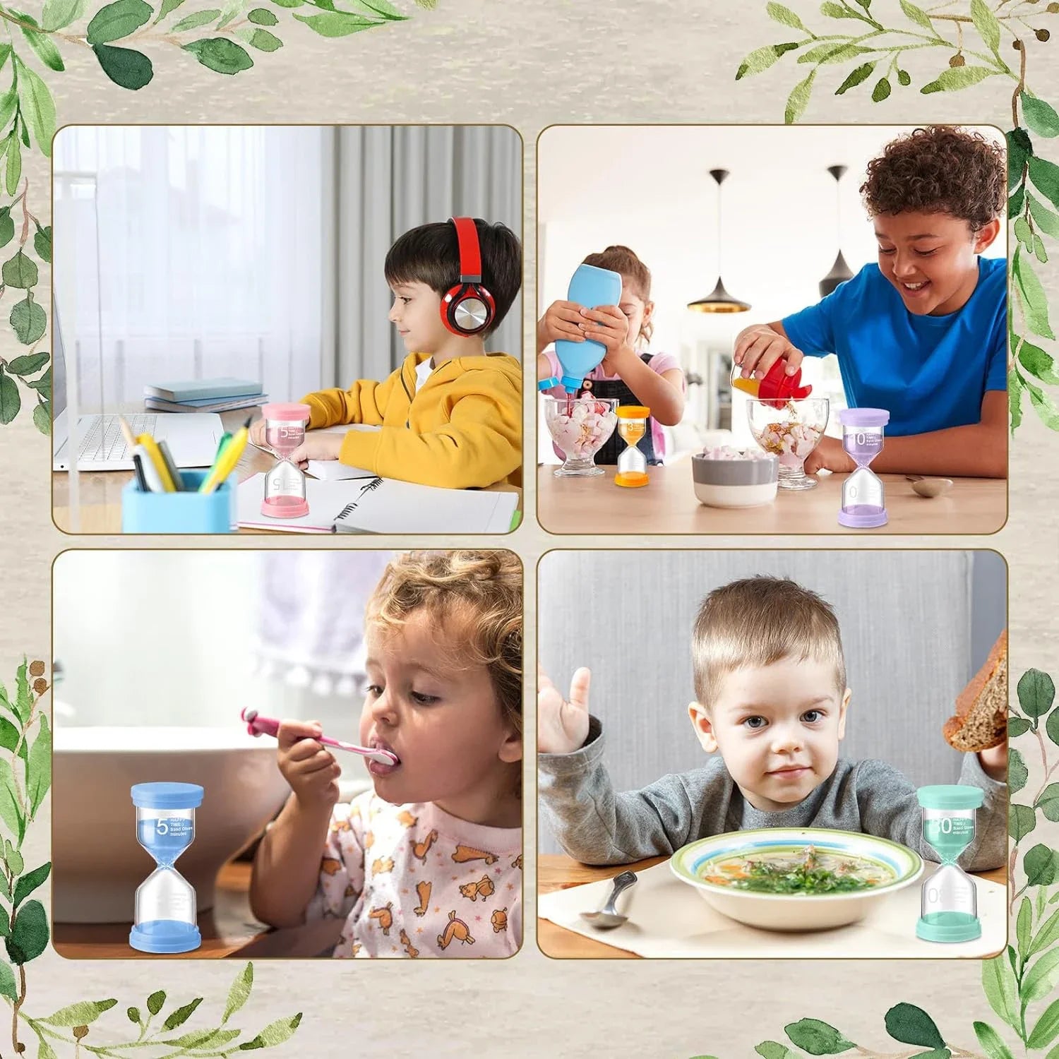 1PCS 3/5/10/15/30 Minutes Colorful Hourglass Sandglass Children Kid Gift Toy Sand Timer Hour Glass Home Decoration Sand Clock Oasis Select