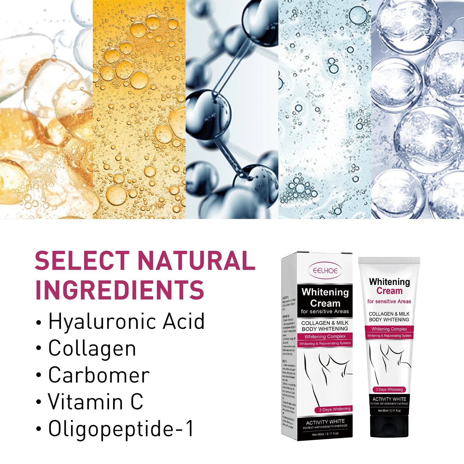 Whitening Cream For Dark Skin Underarm Armpit Thigh Inner Joint Lightening Sensitive Area Body Care Moisturizing Brighten Lotion Oasis Select