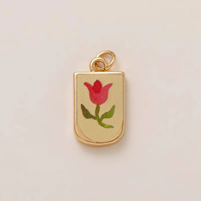 DIY Butterfly Flower Pendant – Gold-Plated Color Block Charm