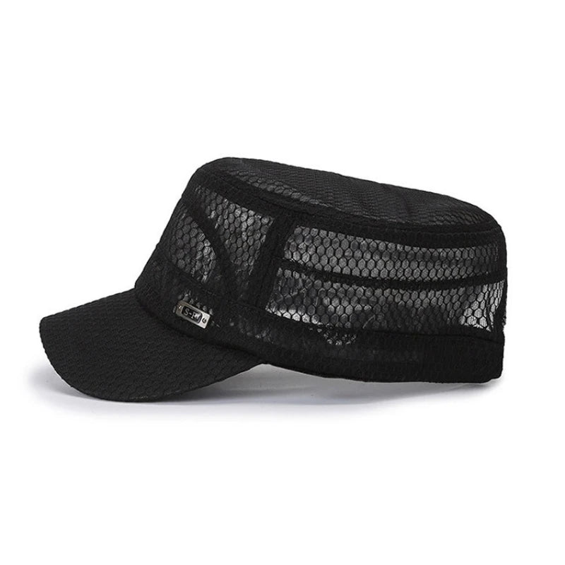 5-piece full mesh breathable flat-top hat | Summer outdoor sun protection hat, men's and women's casual mesh cap Oasis Select