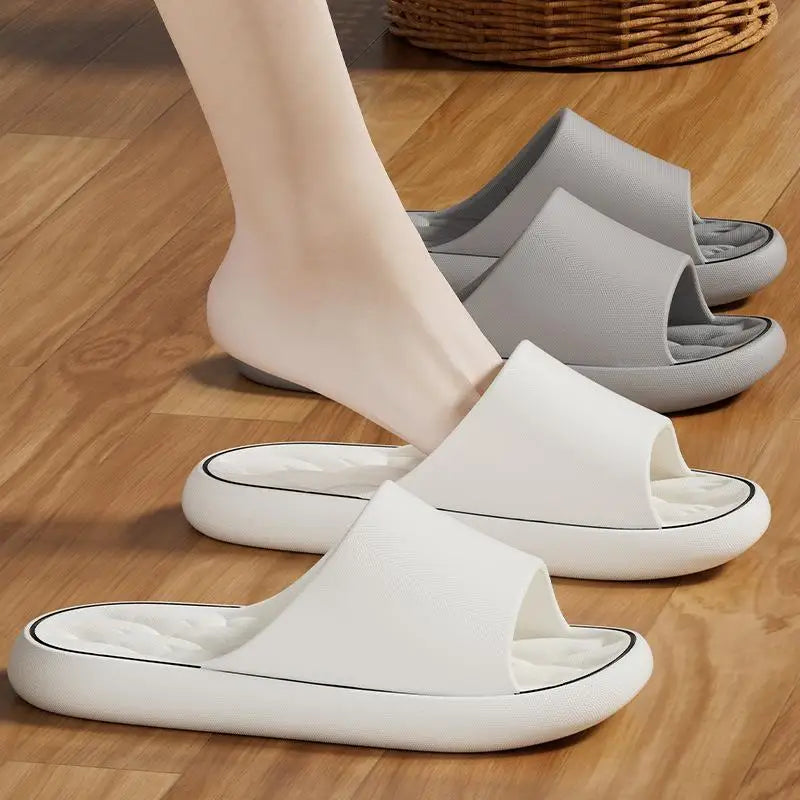 Super Light Soft Slippers Simple Fashion Slides EVA Elastic Shoes Colorful Sneakers In Door Bathroom Flip Flops Oasis Select