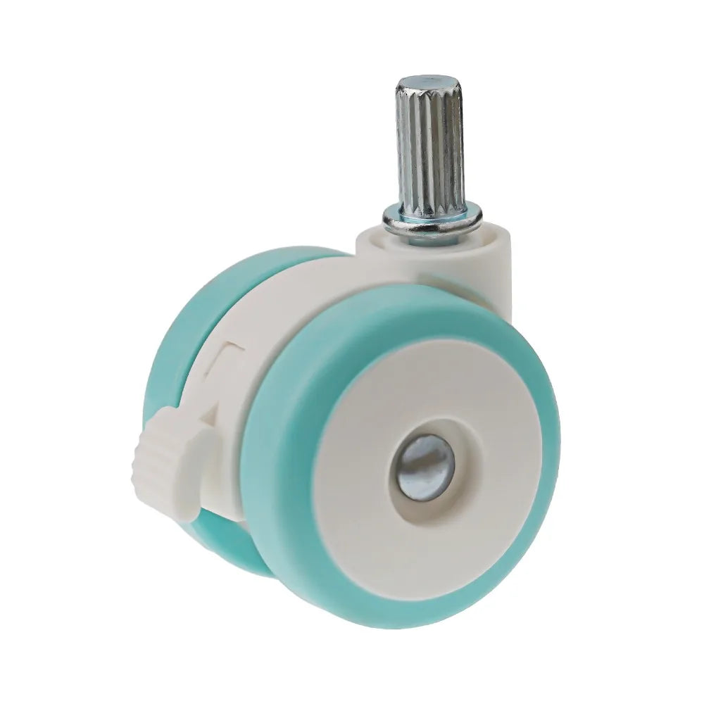 1Pcs RubberThreaded Caster, M6/M8 Swivel Stem for Replacement, Twin Caster Wheels with Locking Brake Oasis Select