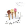 Transparent Acrylic Ice Cream Cone Holder Non-slip Base Dessert Rack 12 Slots for Bridal Shower Banquet Dessert Table Decor Oasis Select 3hole 4cm