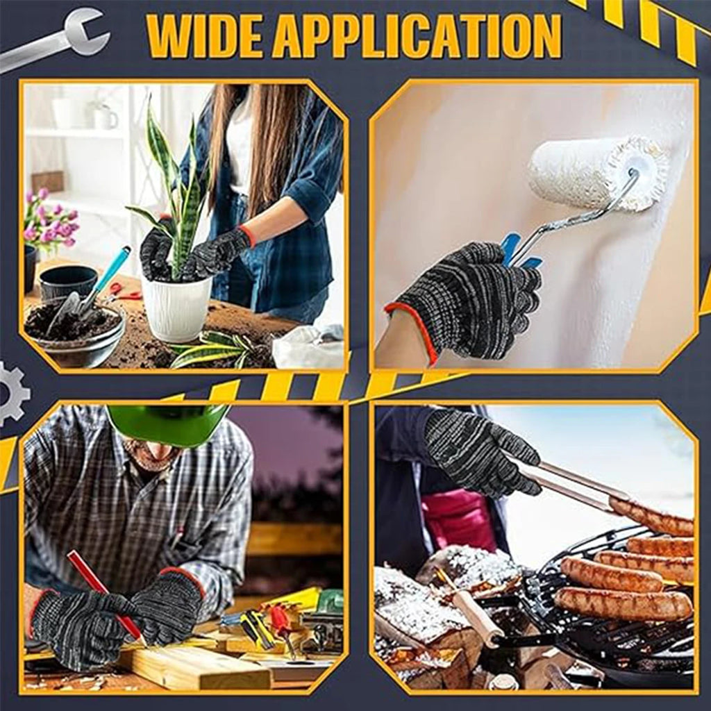 3/6/12 Pairs of High-Quality Nylon Work Gloves, Wear-Resistant for Carpentry, Gardening, Outdoor Camping Hiking Fishing Non-Slip Oasis Select
