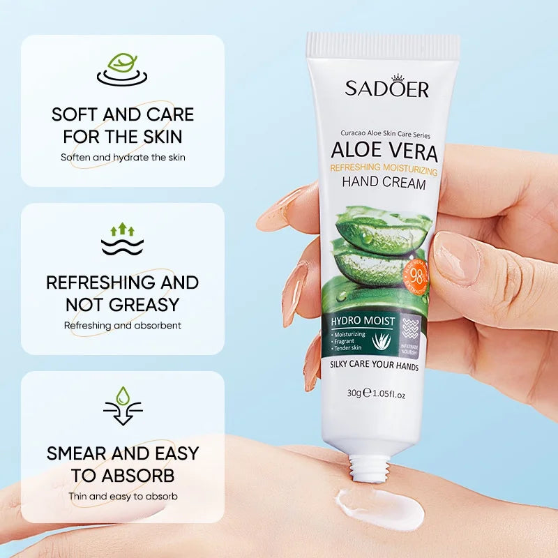 SADOER Aloe Hand Cream for Moisturizing Hydrating Hand Care 30g Oasis Select
