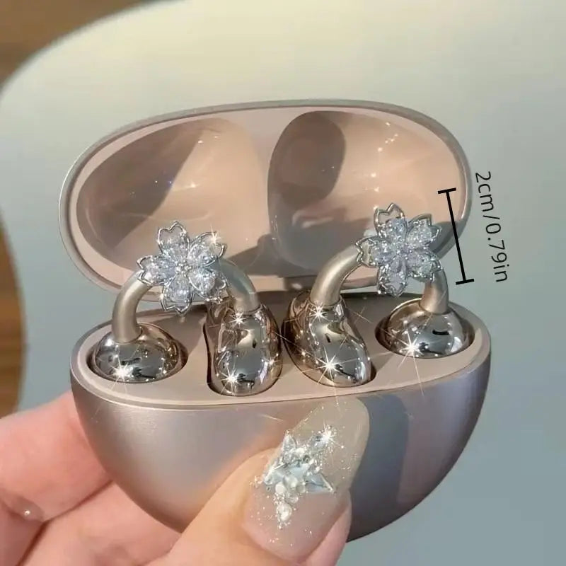 SU 1Pairs DIY Headphone Diameter Buckle Zircon Decorative Headphone Decoration Clip Removable Easy To Install Earbud Accessories Oasis Select 1PAIR