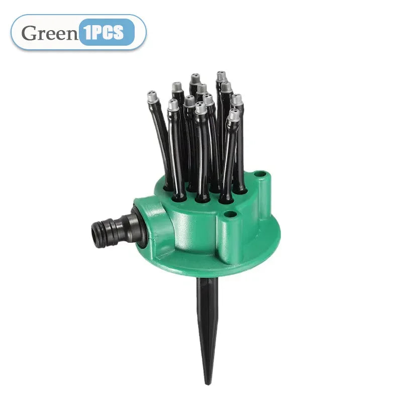 1-10PCS 360 Degree Automatic Garden Sprinklers Watering Grass Lawn Rotary Nozzle Rotating Water Sprinkler System Garden Supplies Oasis Select Green-1PC