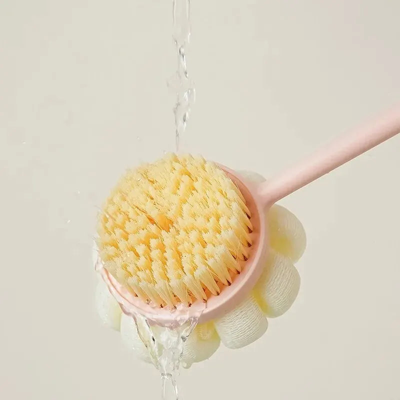 Two-Sided Silicone Body Brush with Long Handle | Back Scrubber Bath Body Brush Oasis Select