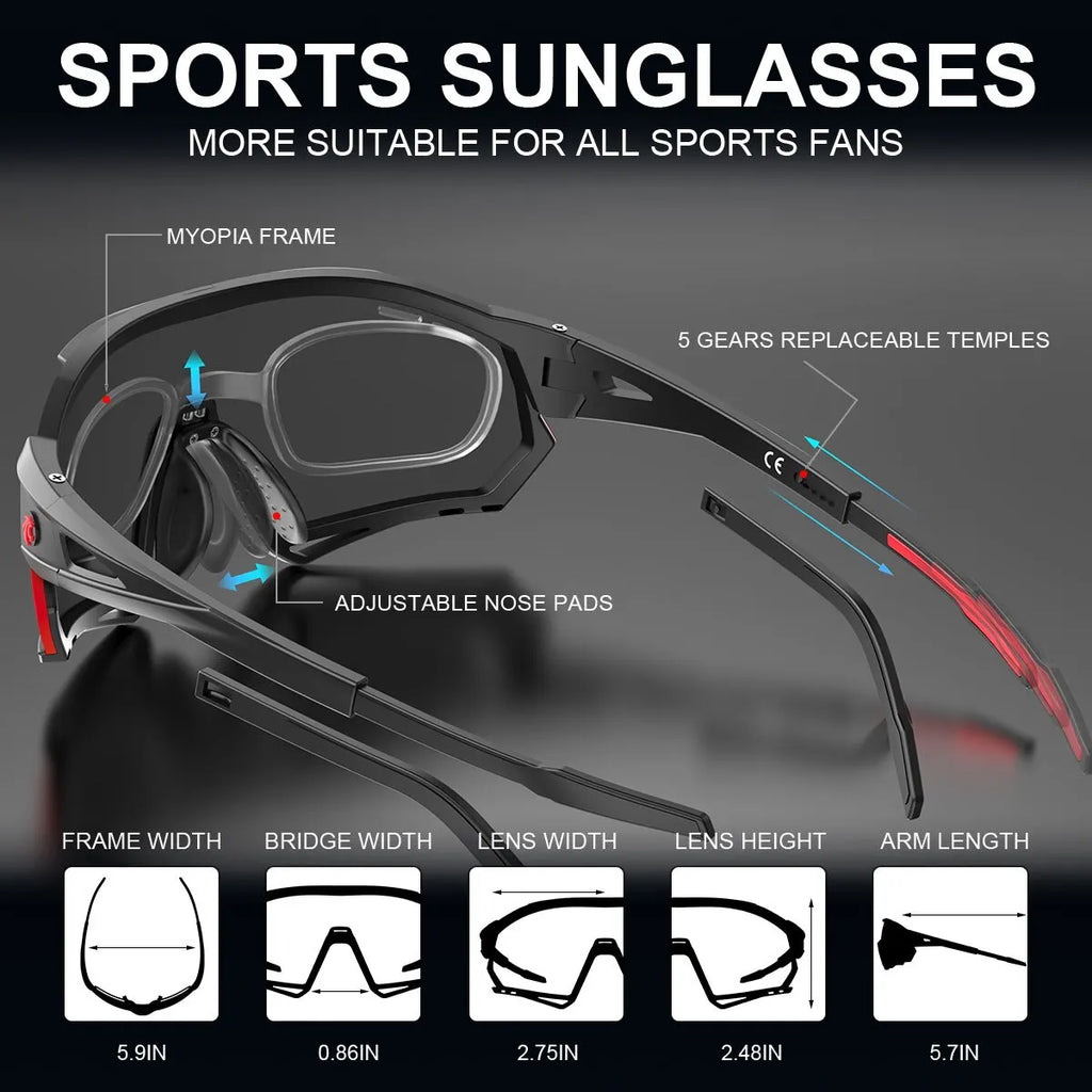 X-TIGER Photochromic Sports Sunglasses Bike Cycling Glasses Polarized UV400 Riding Driving Baseball Running Fishing Eyewear Oasis Select