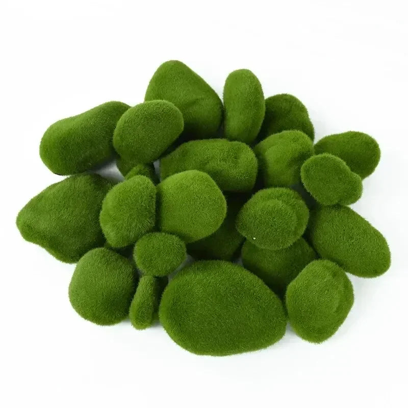 10Pcs Simulation Moss Stone Artificial Moss Rocks Ball Fake Green Plant for Home Garden Flower Pot Decoration Creative Crafts Oasis Select