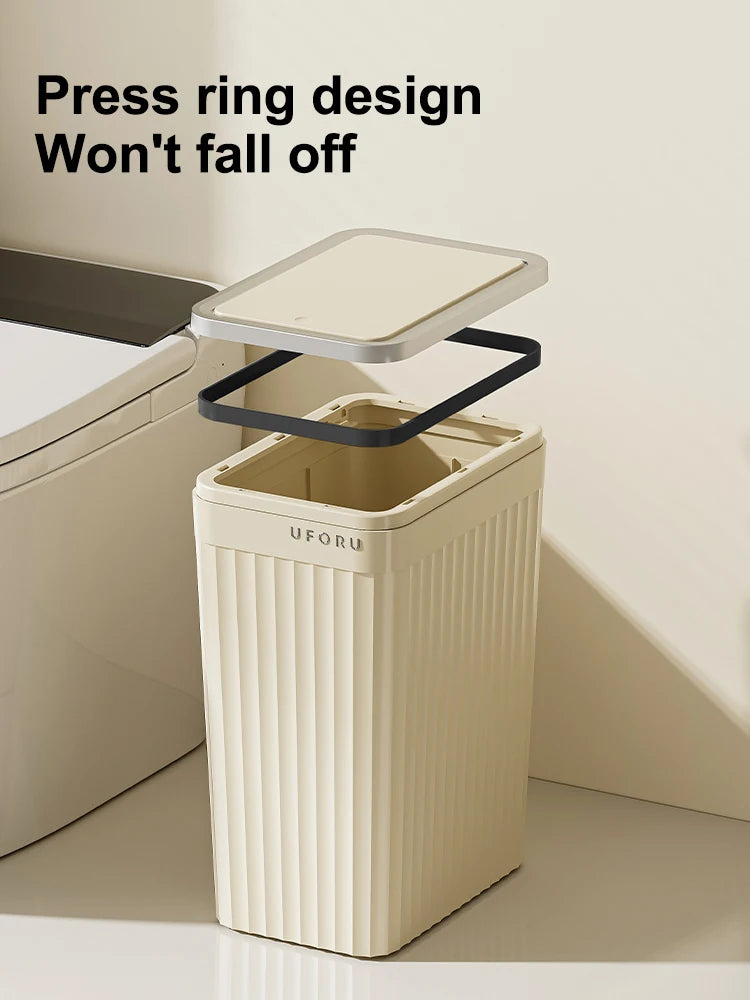 1pc Push-button waste bin, large capacity, non-slip base, sealed odour-proof lid, suitable for kitchens, bathrooms, offices Oasis Select