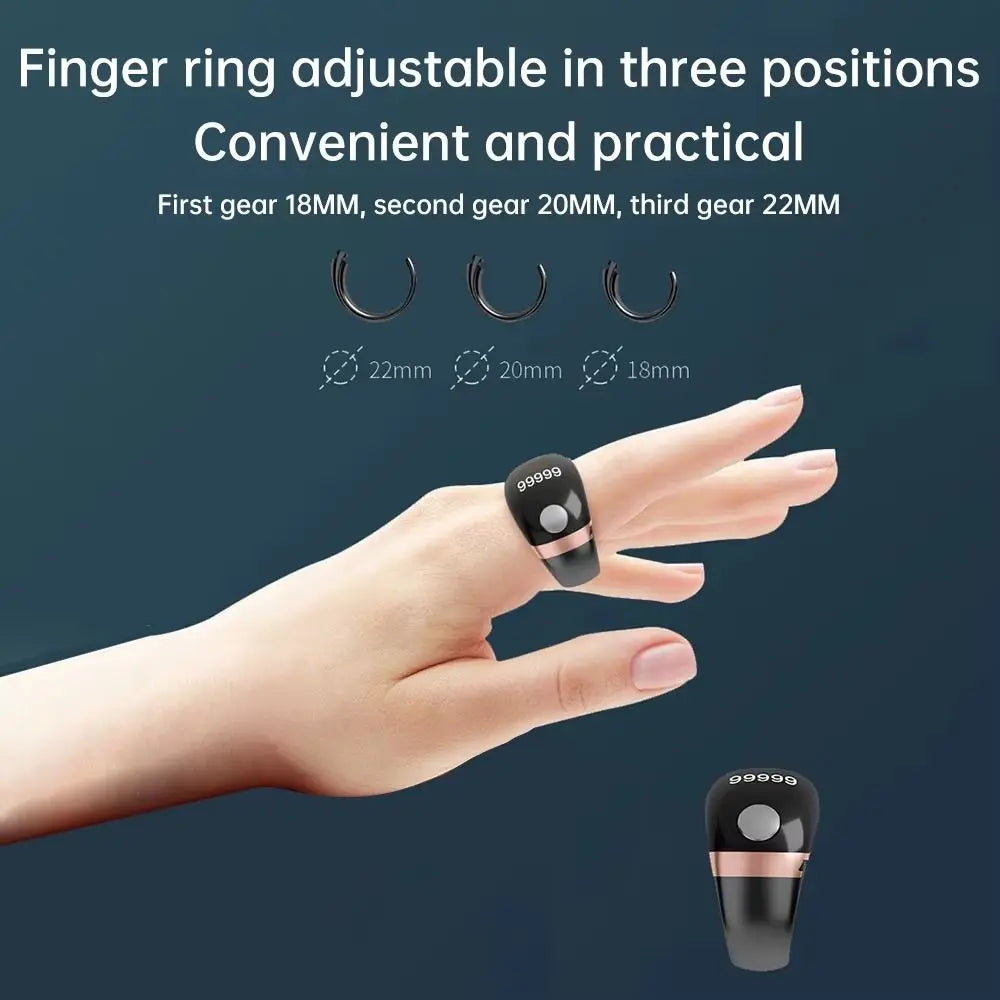 Digital Tally Counter Ring – LCD 99999 Touch Control, 3-Speed Digital Tally Counter Oasis Select