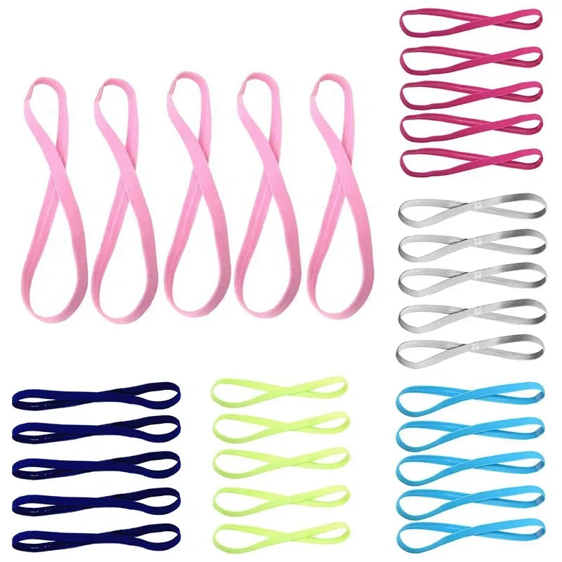 5/10pcs Sweat Absorbing Moisture Non-Slip Sports Hair Band Running Mountaineering Badminton Multifunctional Elastic Hair Band Oasis Select