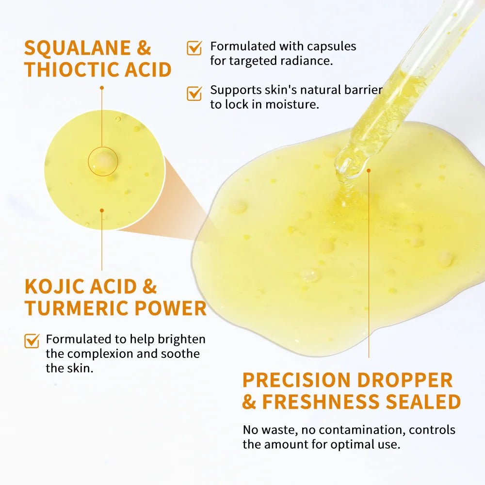 Kojic Acid Turmeric Serum Niacinamide Glow Capsules Brightening Hydration Balancing Skin Barrier Soothing Troubled Facial Care Oasis Select