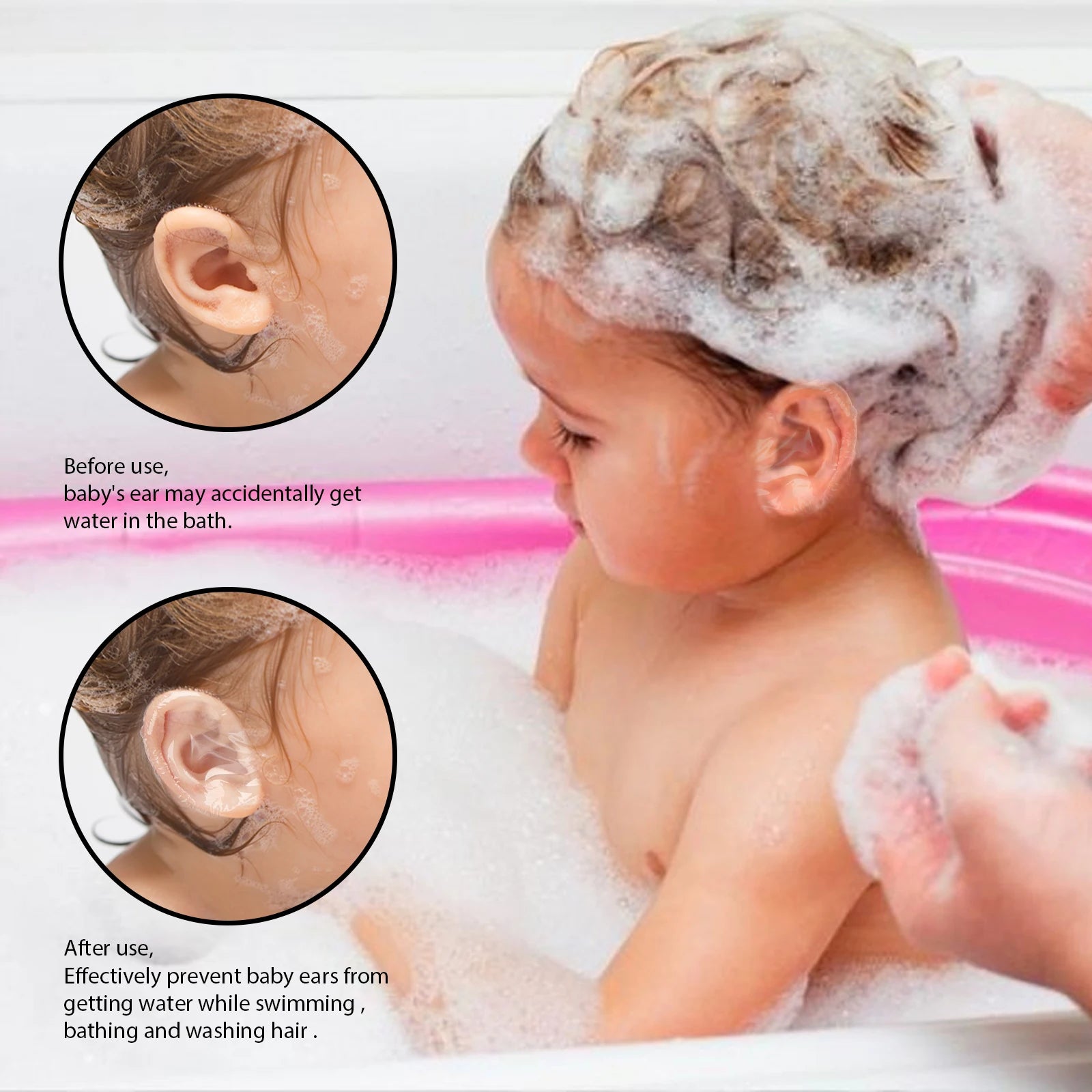 Baby Waterproof Ear Plugs Baby Swimming, Bathing, and Hair Washing Ear Protection Stickers Oasis Select