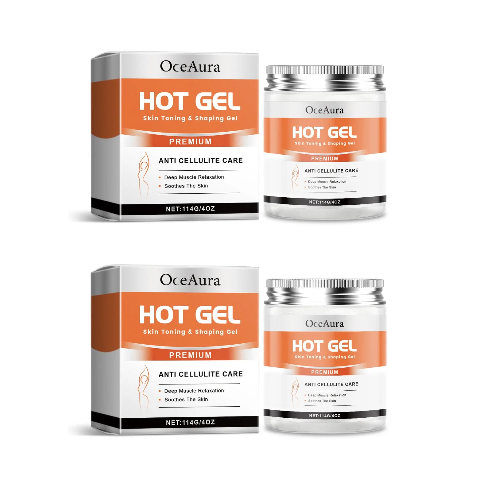 Hot Body Slimming Gel – Anti-Cellulite Belly Tightening Cream Slimming Body Gel Oasis Select 2Pcs
