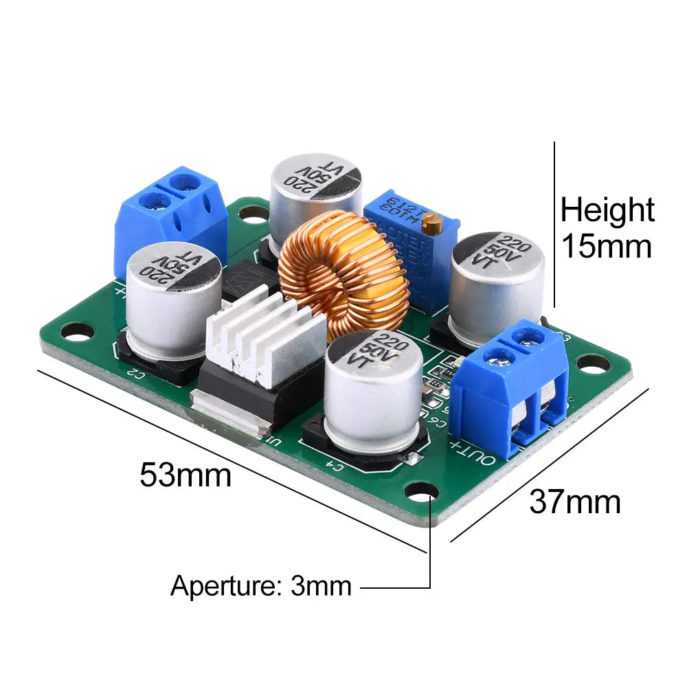 DC-DC 4-38V To 1.25-36V 5A 75W Adjustable Buck Power Module High-power Step-down Voltage Regulator Board With Heat Sink Oasis Select