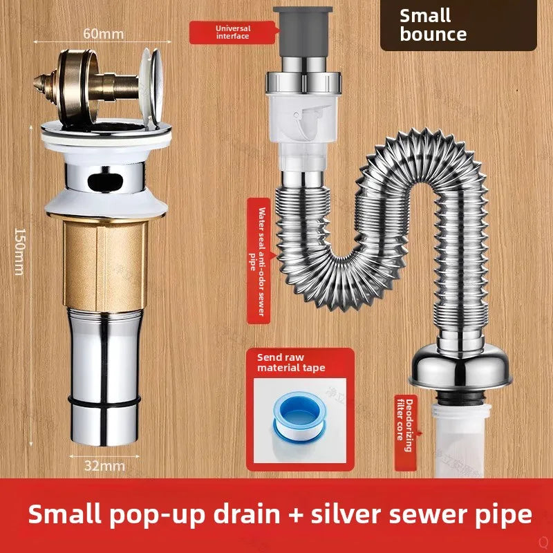 P-Trap Kitchen Sink Deodorant Set Launch Pipeline Deodorizing Filter Sink Strainer Hose Drain Pipe Plumbing Kitchen Accessories Oasis Select M