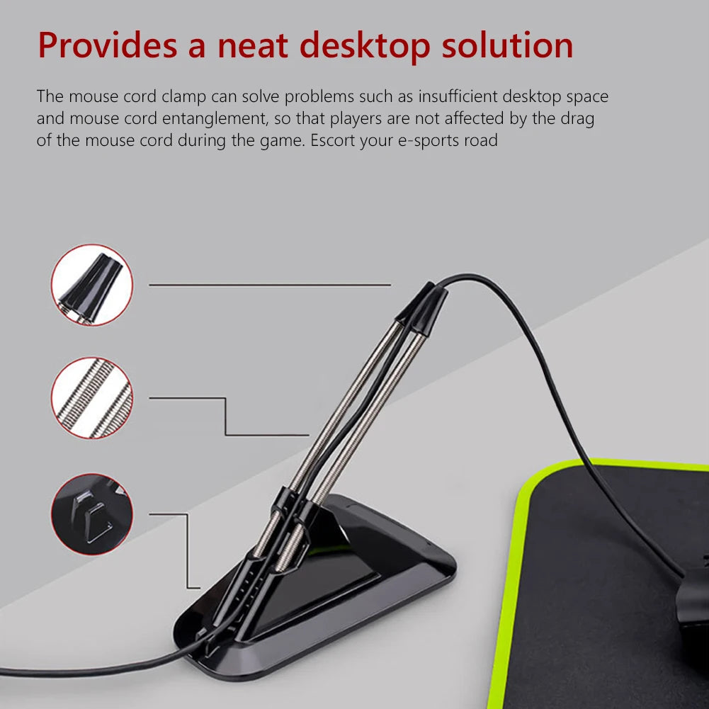 Gaming Mouse Bungee Cable Holder – Desk Wire Organizer Clip Mouse Cable Bungee Oasis Select