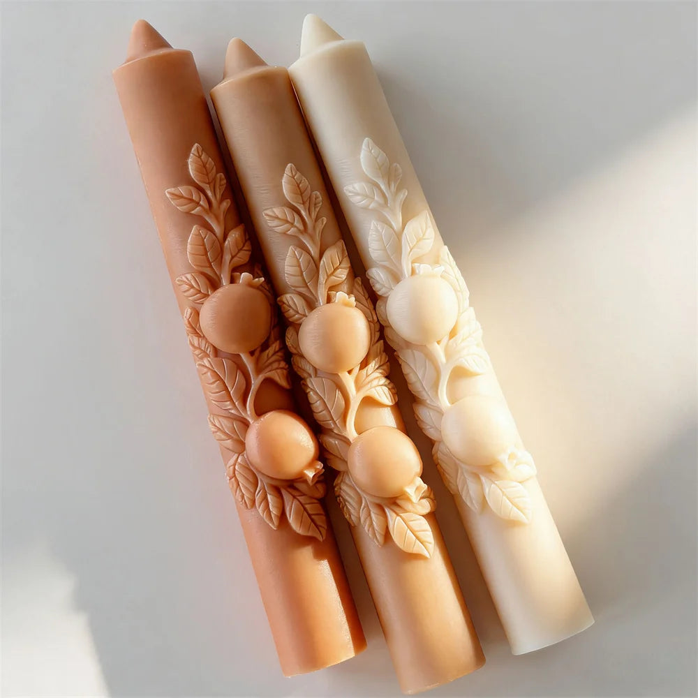 DIY Pomegranate Relief Long Rod Silicone Candle Mold Handmade Aroma Candle Molds Long Pole Soy Wax Candle Making Supplies Oasis Select