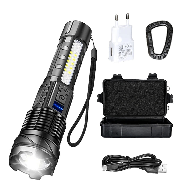 P50 LED Tactical Flashlight 2000LM | Zoom, Rechargeable USB-C