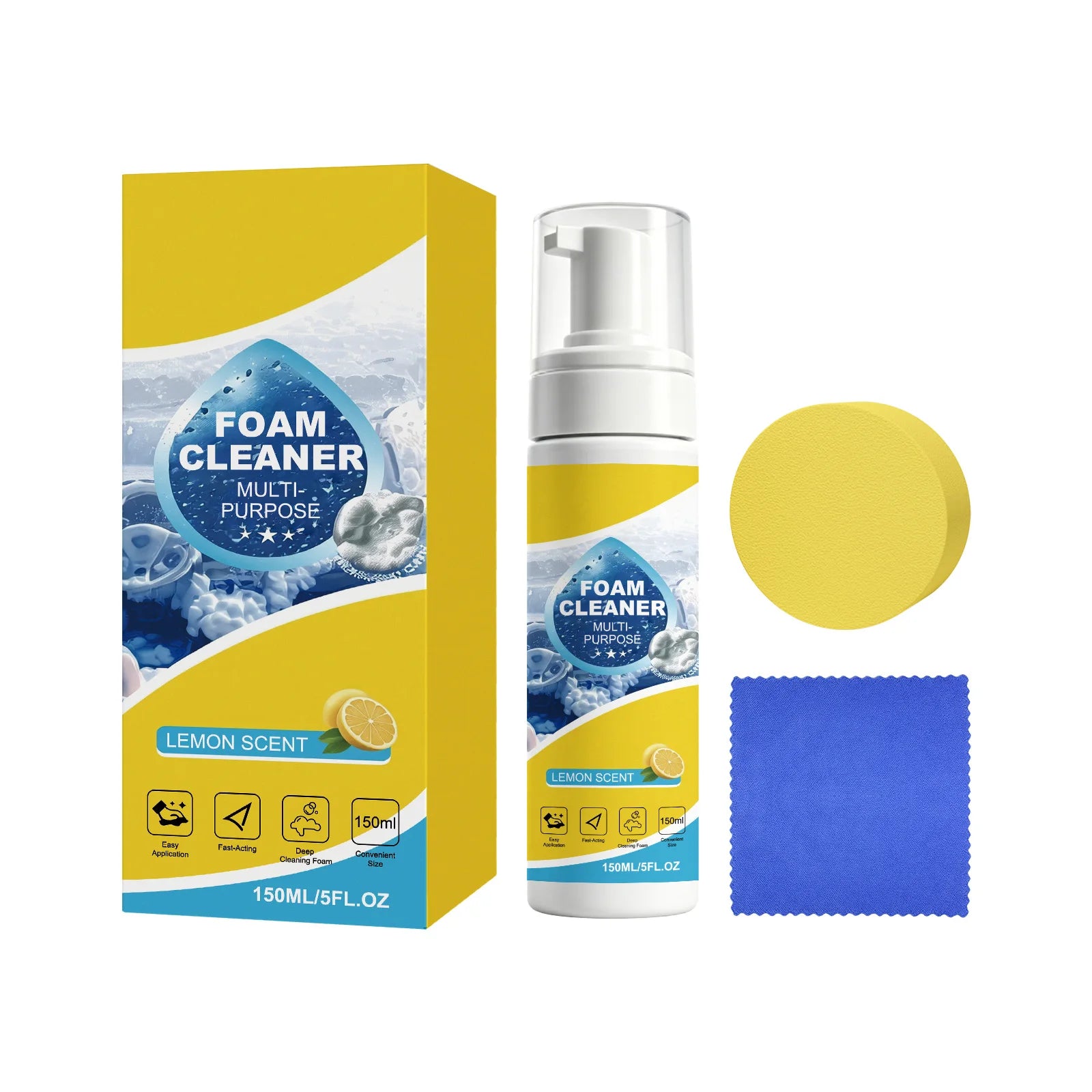 Multi Purpose Foam Cleaner Set for Stubborn Grease Stains Grime Car Interior Restores Shine Protect Leather Car Seat Maintenance Oasis Select 150ml with tool